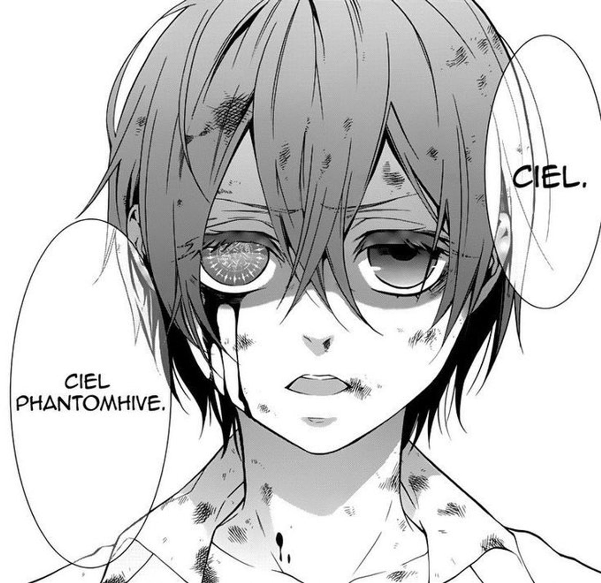 Image of Ciel Phantomhive devastated