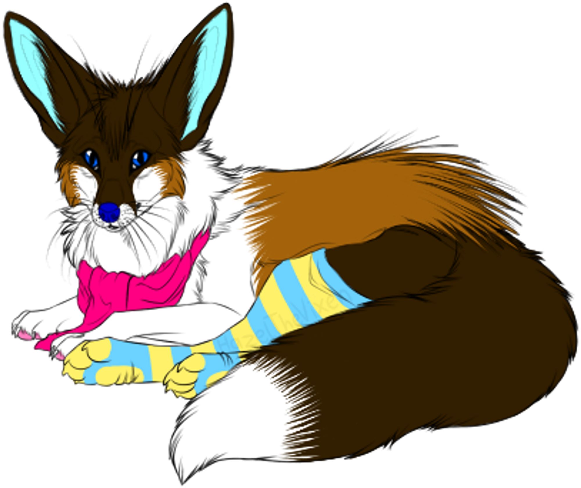 fursona character created, designed, and owned by me. she is me as a desert fox :3 the lineart is by PosePro