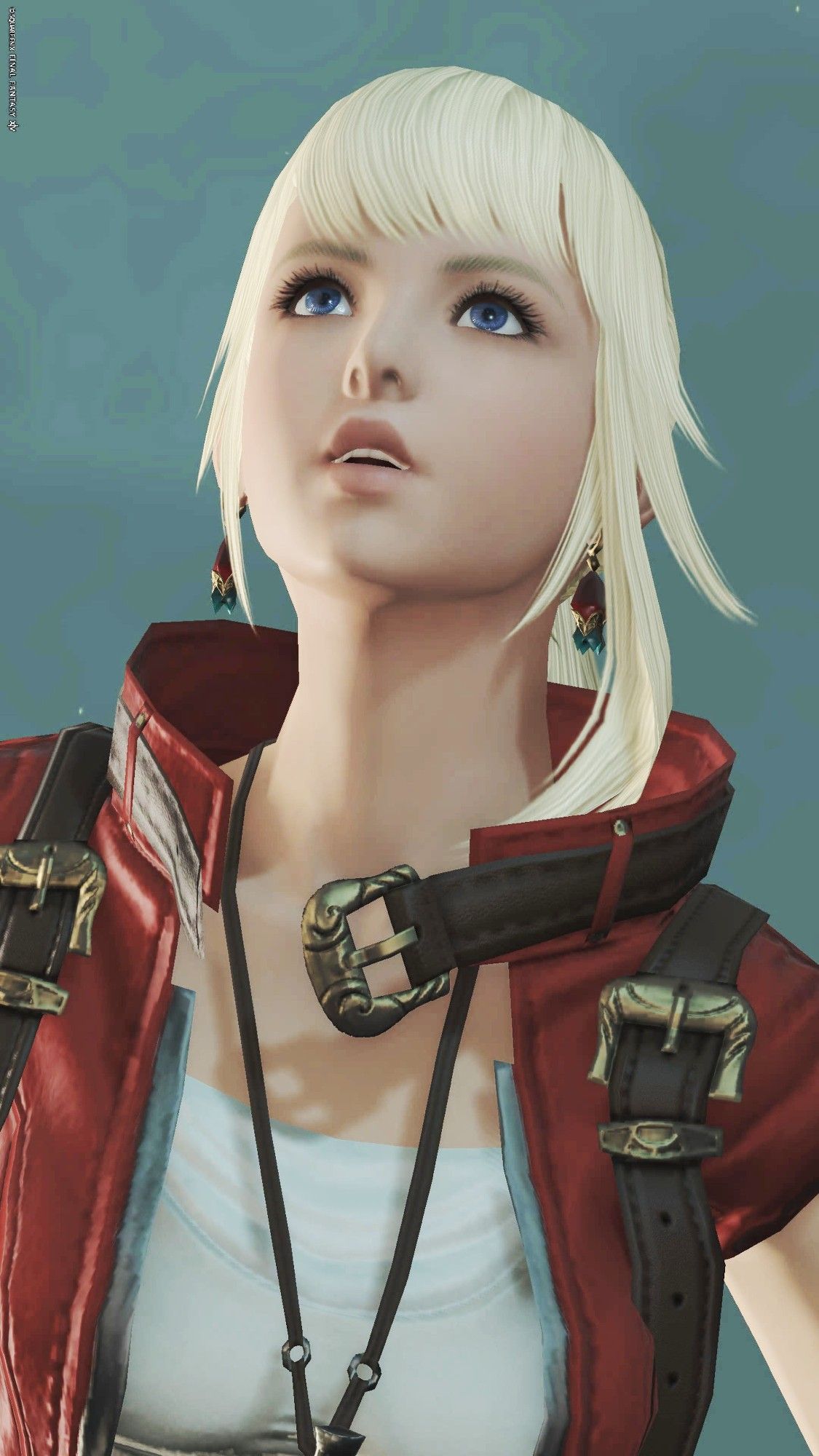 Screenshot from Final Fantasy XIV. Lyse Hext looks up with a look of astonishment on her face.