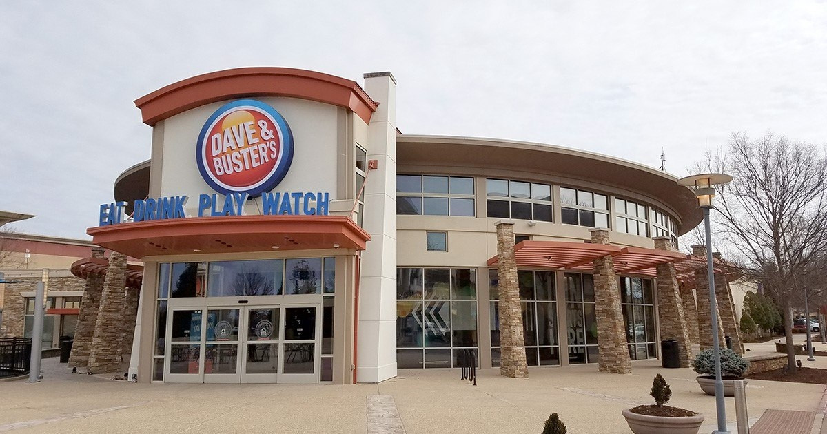 Dave and busters seen from the parking lot 