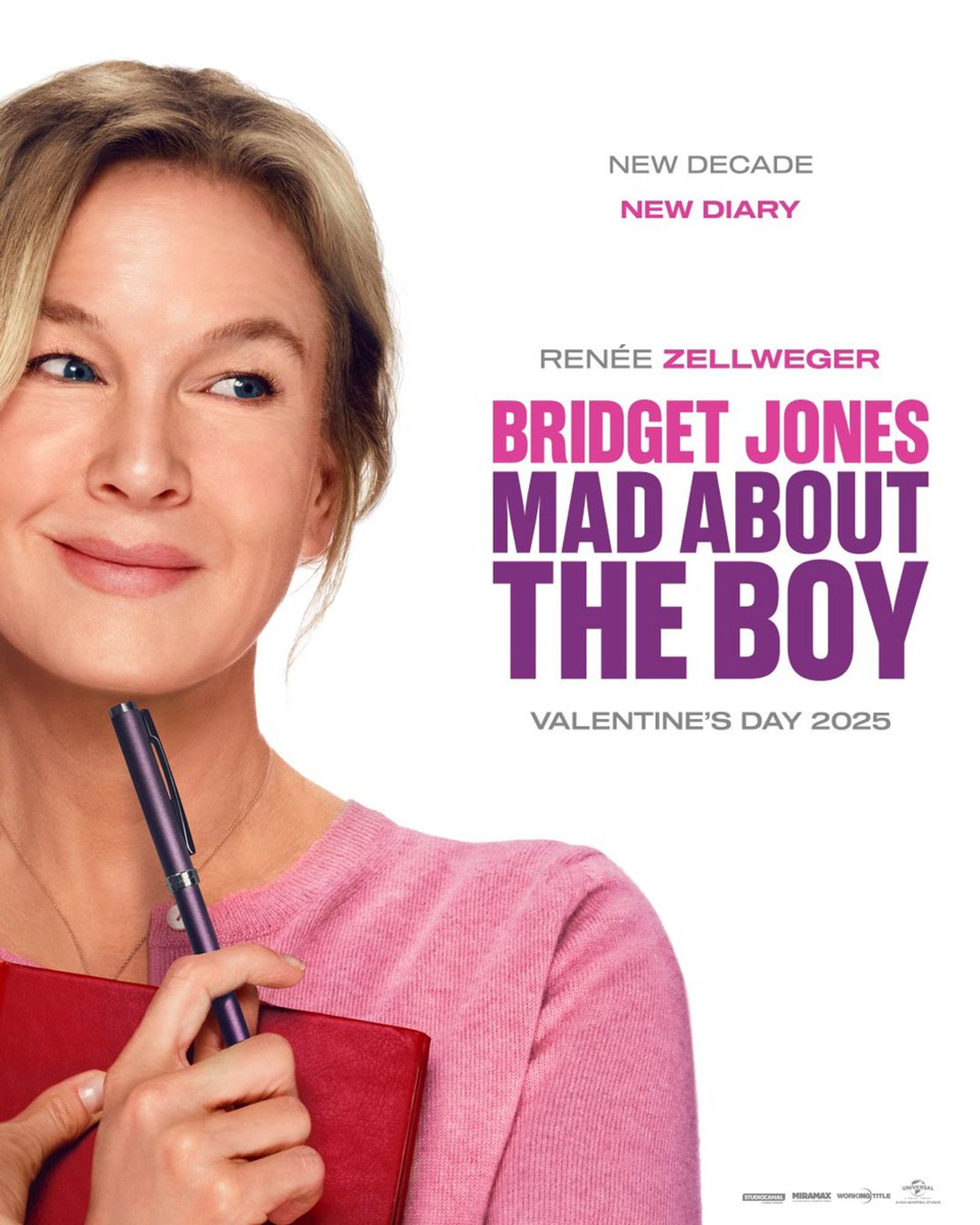 Filmposter von einem neuen Bridget Jones Film der Valentinstag 2025 ins Kino kommt.