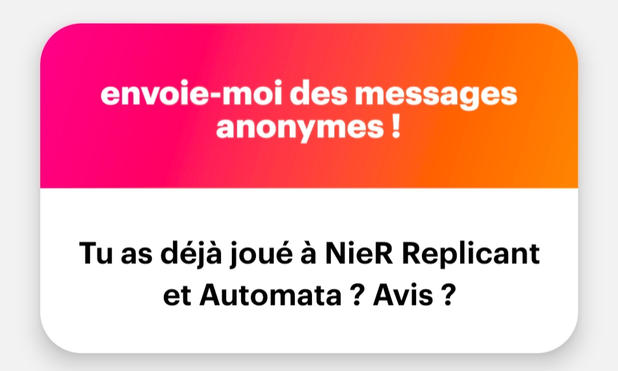 Tu as déjà joué à Nier Replaçant et Automata ? Avis ?