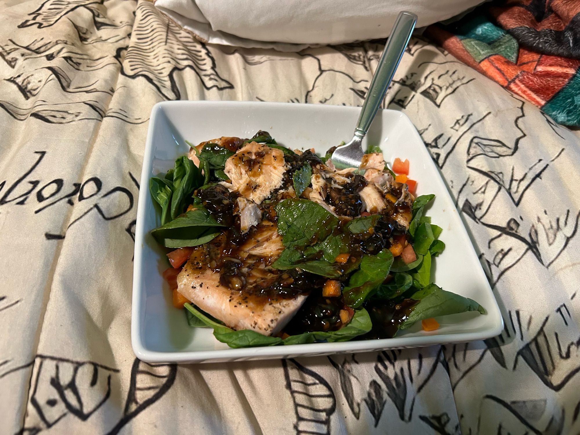 The most scrumptious teriyaki salmon salad you’ve ever seen.