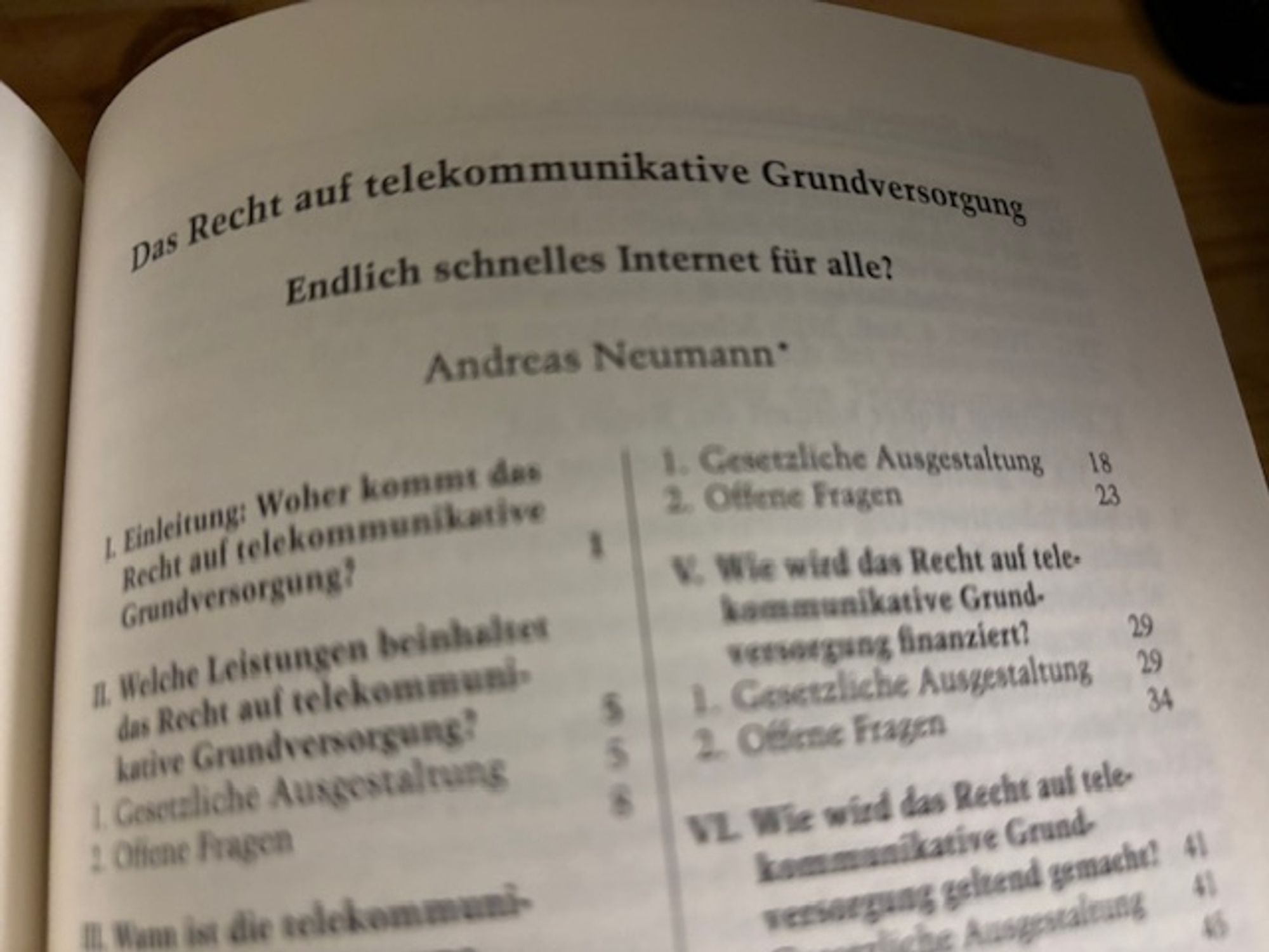 Beginn des Beitrags "Das Recht auf telekommunikative Grundversorgung"