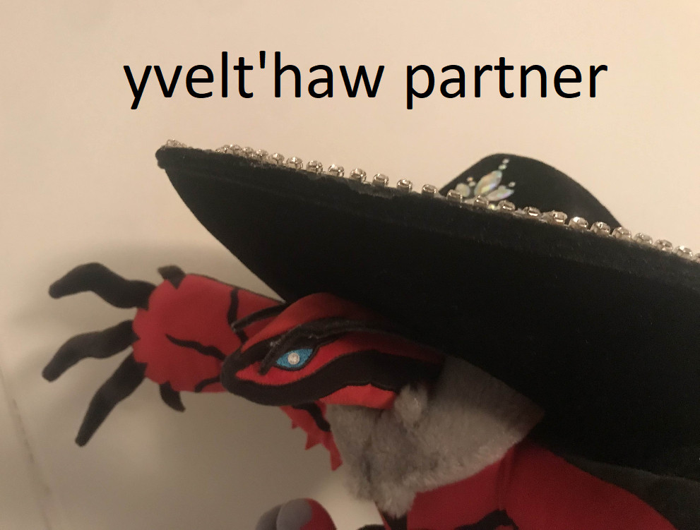 Yveltal in a cowboy hat