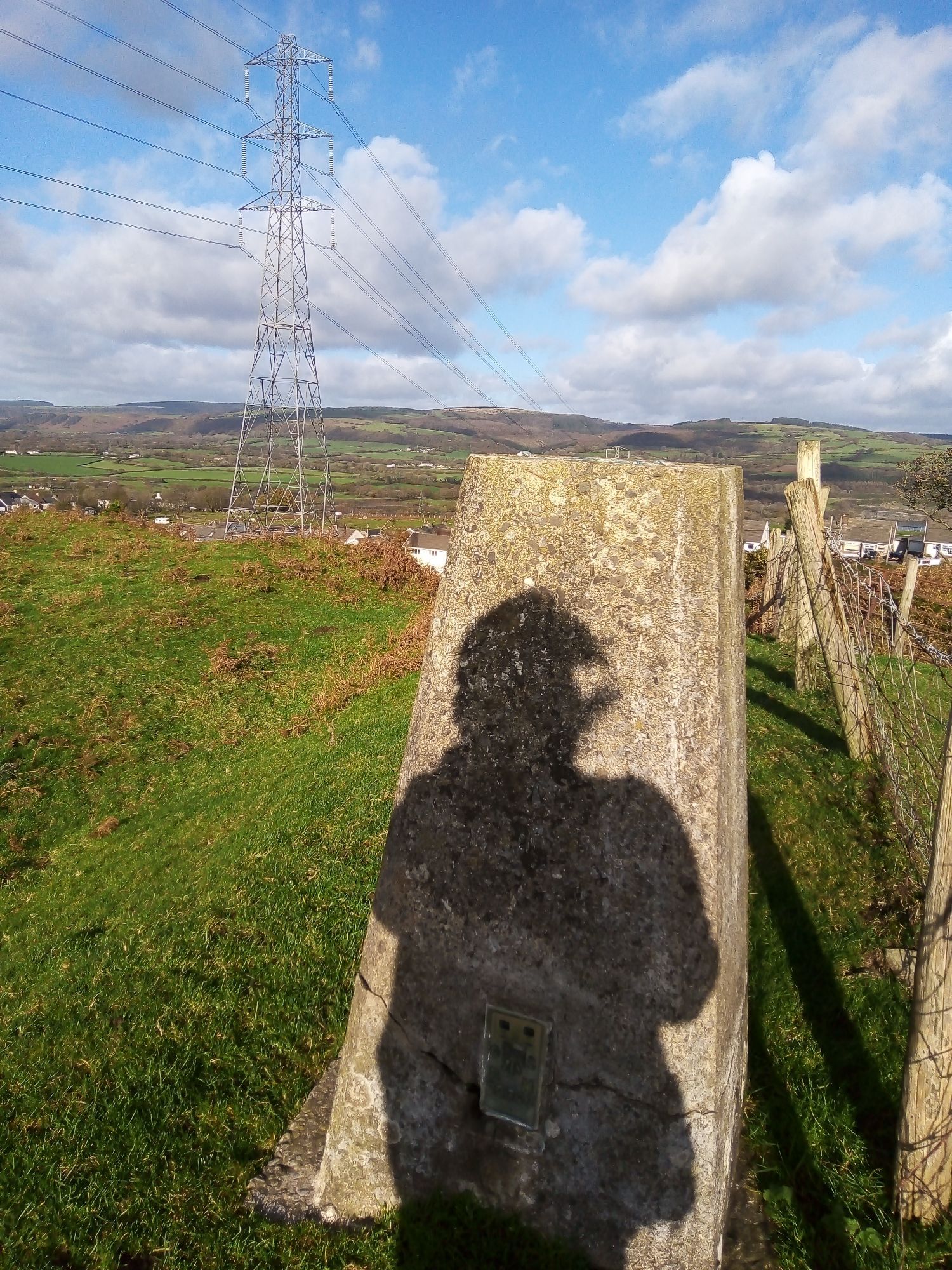 Hotine Pillar with shadow of photographer.