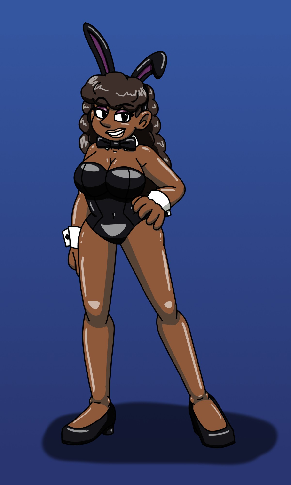 Did a pic of my OC, Lexie, in a Bunnysuit for an art jam.