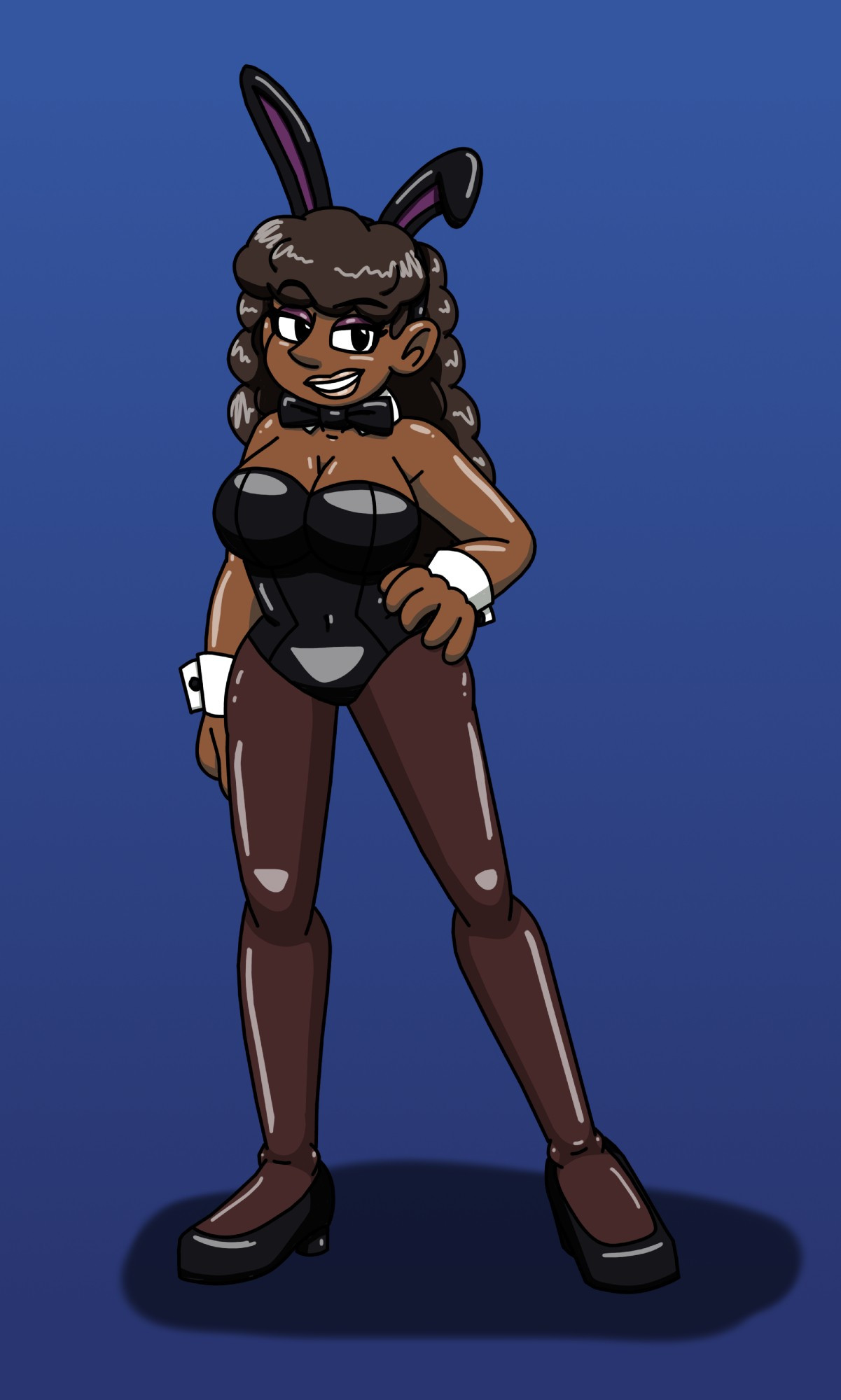 Did a pic of my OC, Lexie, in a Bunnysuit for an art jam. Pantyhose alt