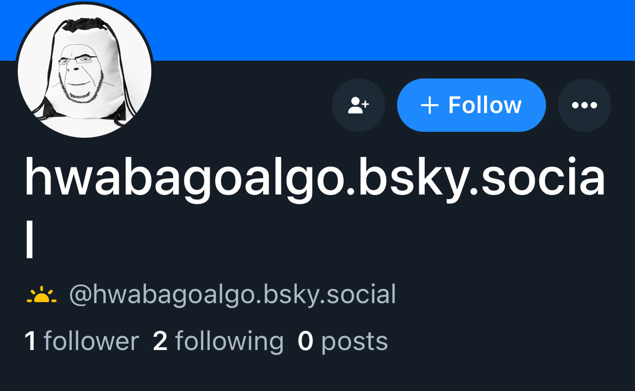 + Follow
hwabagoalgo.bsky.socia
:: @hwabagoalgo.bsky.social
1 follower 2 following 0 posts