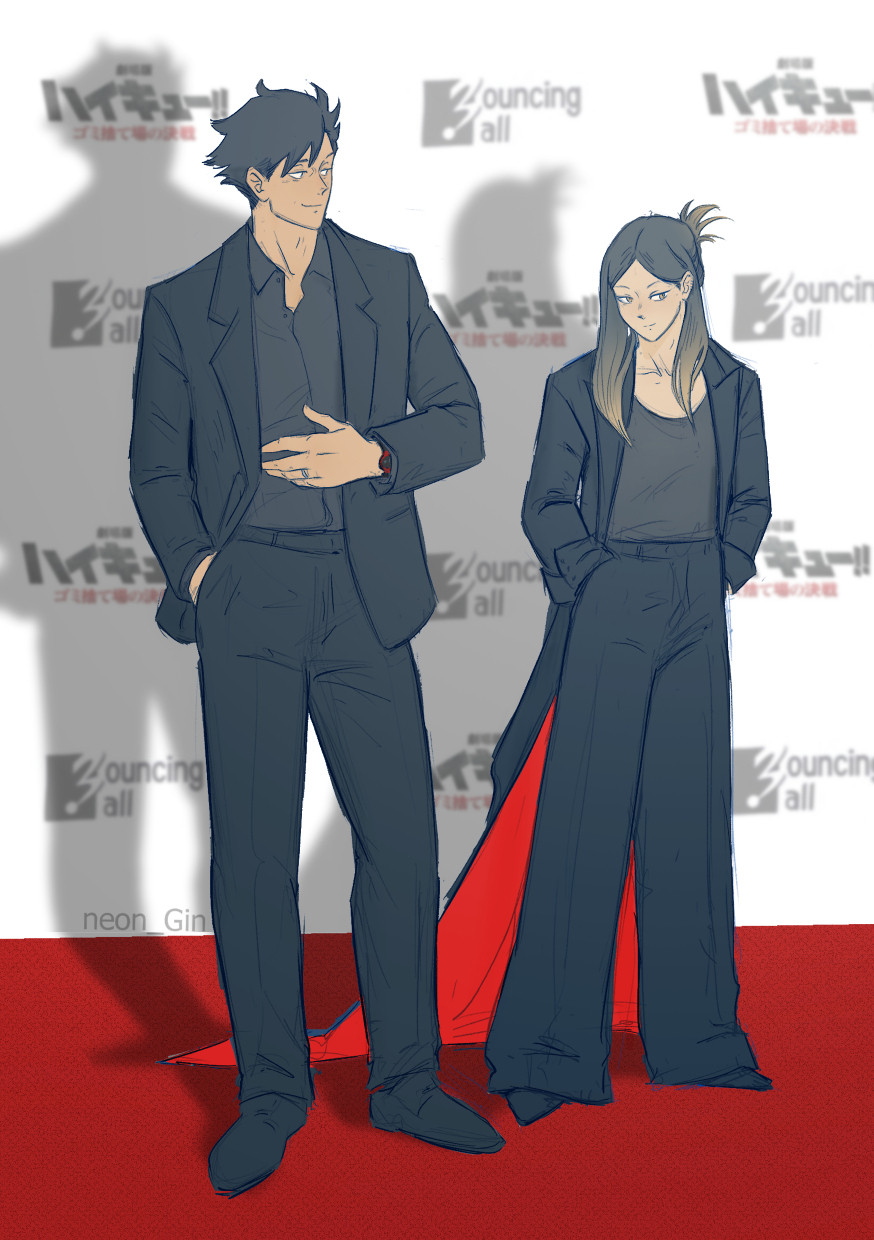 Kuroo and Kenma on the red carpet for Haikyuu movie premiere