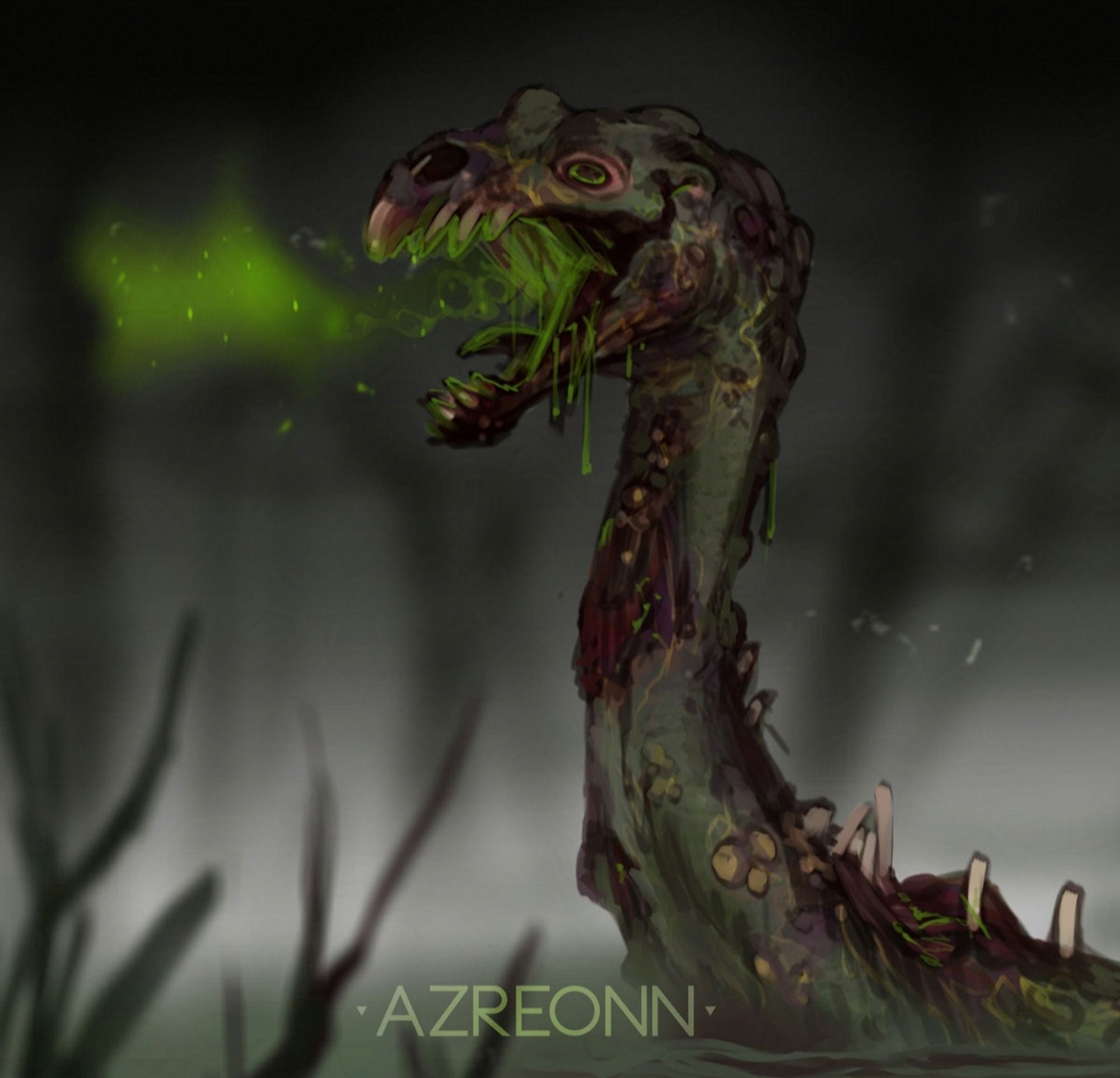 Fallout themed Loch Ness Monster who is essentially a ghoul, just a dude full of radiation.