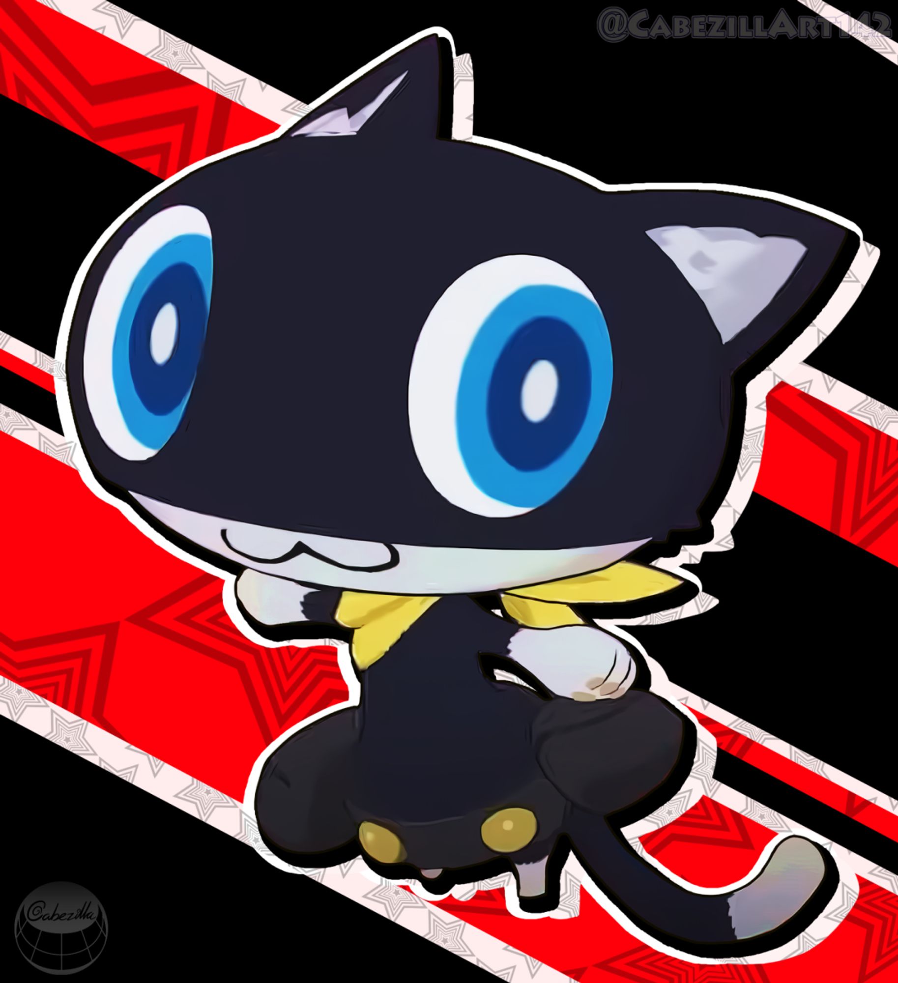 Edit of a screenshot of Morgana from Persona 5 Tactics.