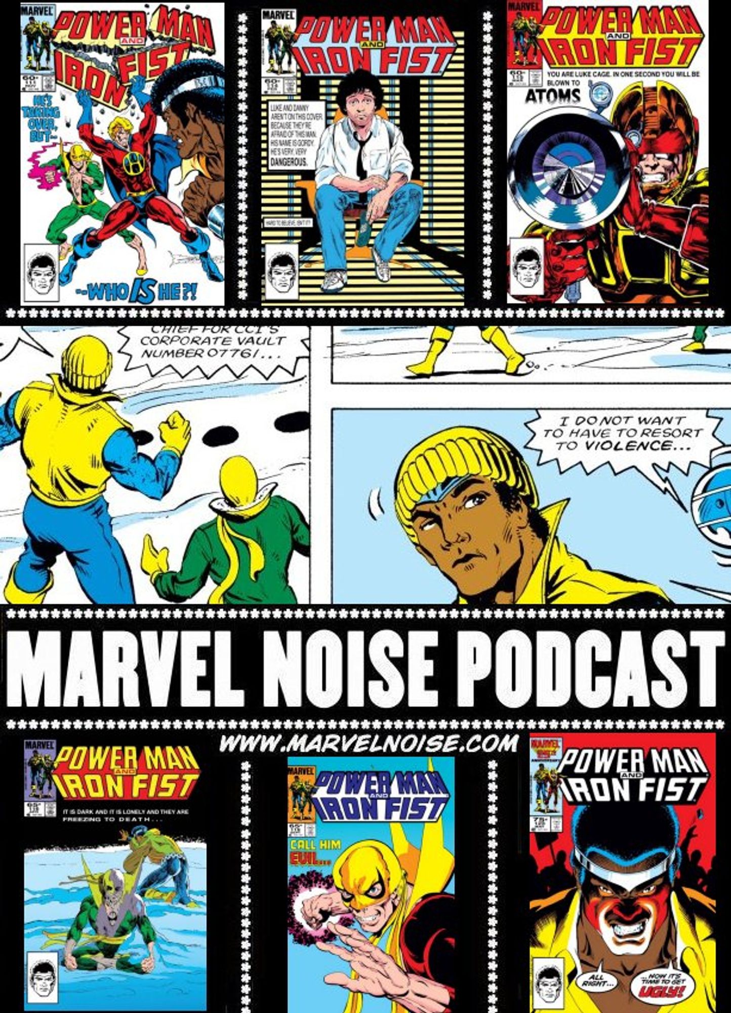 Graphic for Marvel Noise podcast episode 432 with panels and covers.