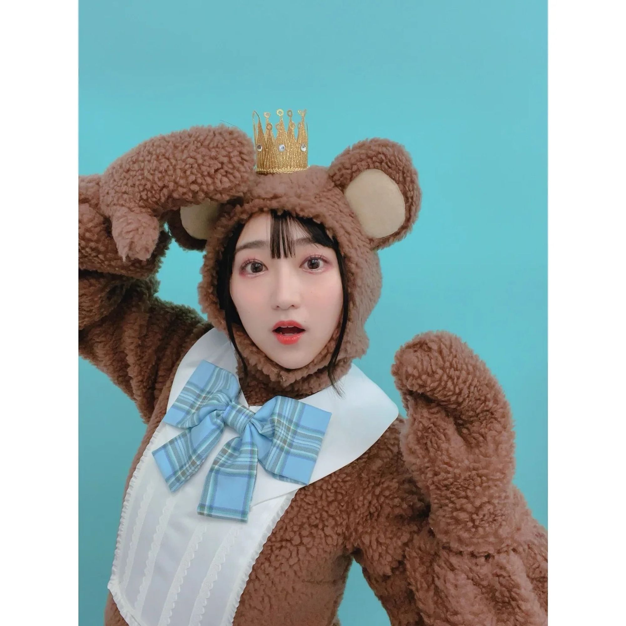 Aoi in a bear costume.