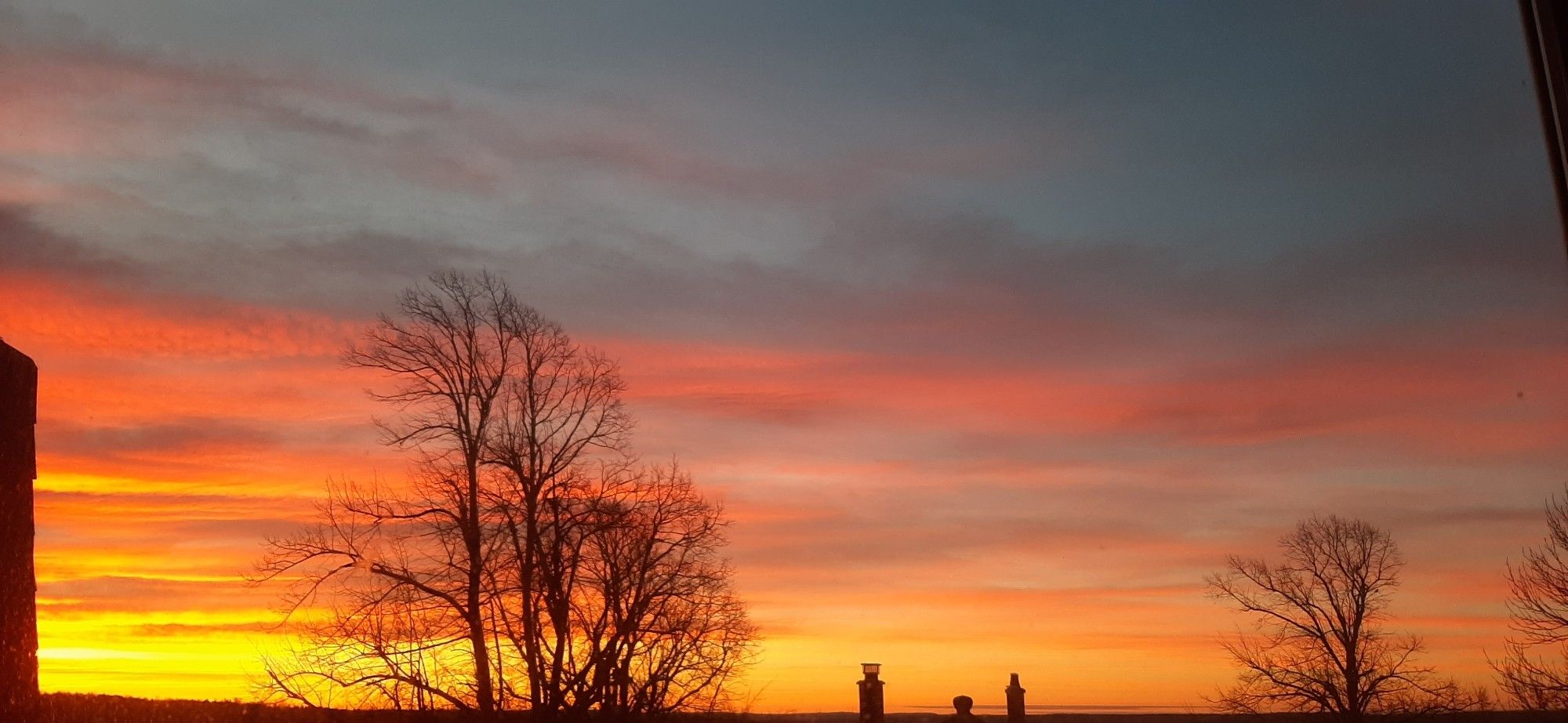 boxing day sunrise, as seen from the laundry room window