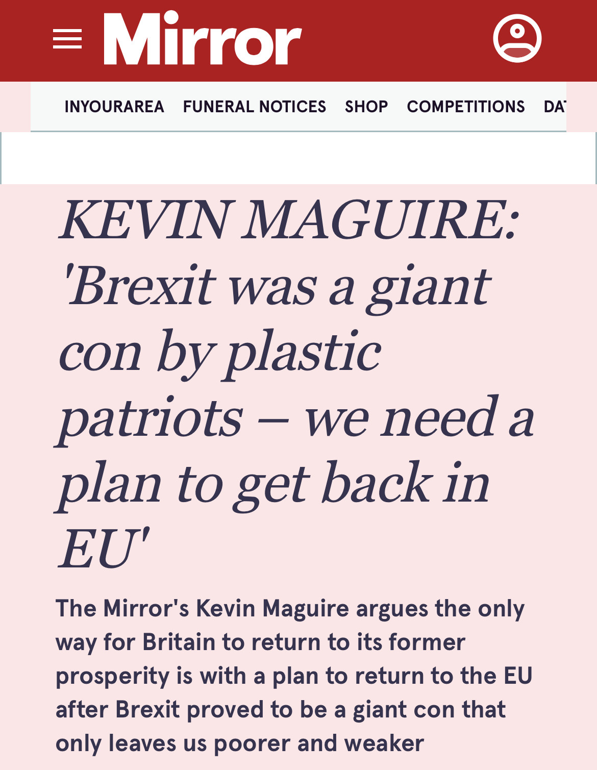 KEVIN MAGUIRE: 'Brexit was a giant con by plastic patriots – we need a plan to get back in EU'