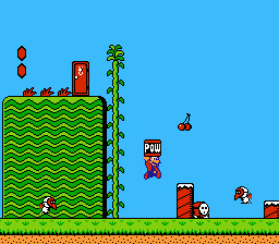 Screenshot of Super Mario Bros. 2 on the NES.