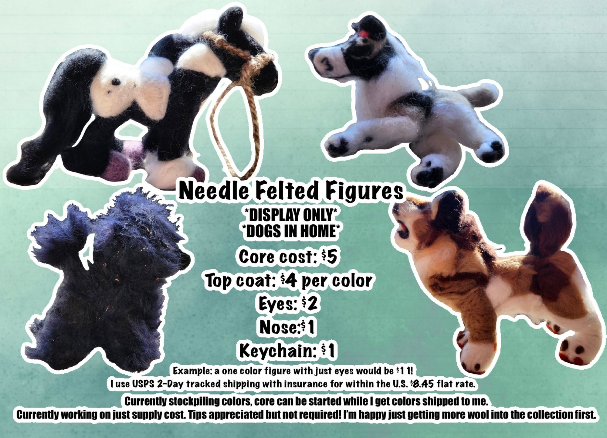 Needle felt prices, will add alt text in a minute.