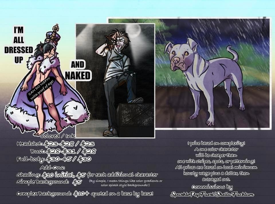 Fullbody art prices,  will add alt text in a minute.