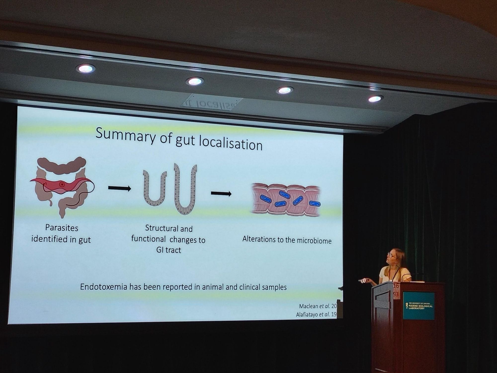 Chloe Barnes’s presents a summary of data on gut localisation of trypanomsome infection