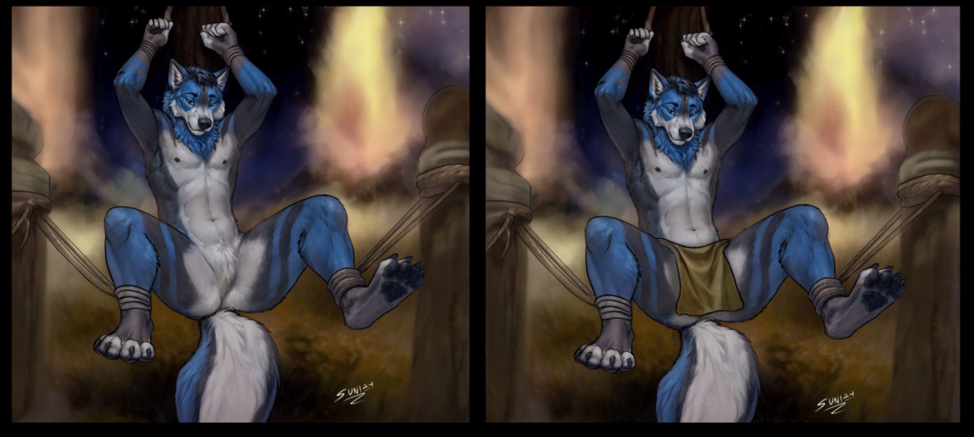 Tribal Wolf prisoner with tented loincloth 