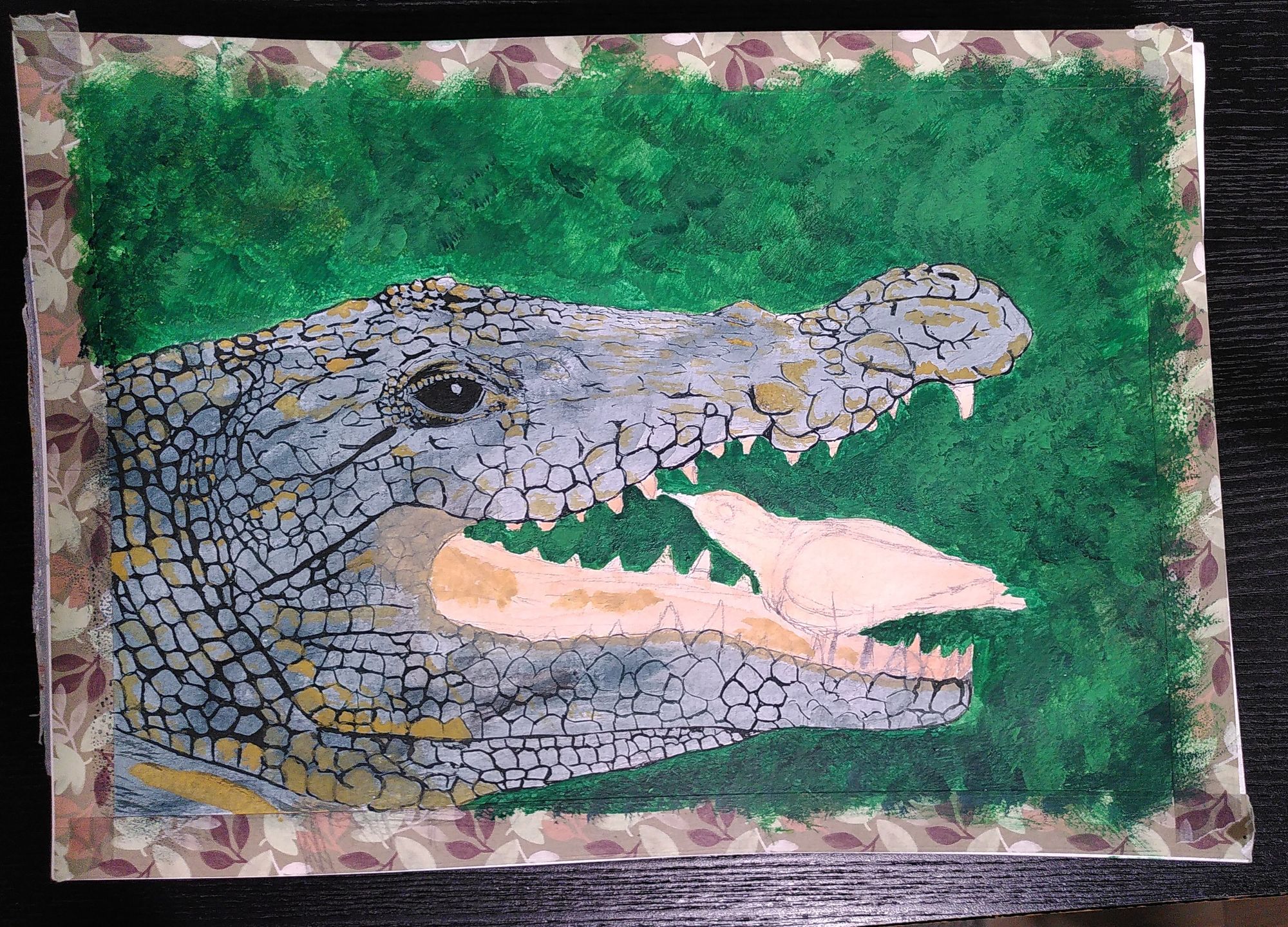 It's the crocodile again but with some weird green background. The bird is still just the shape.