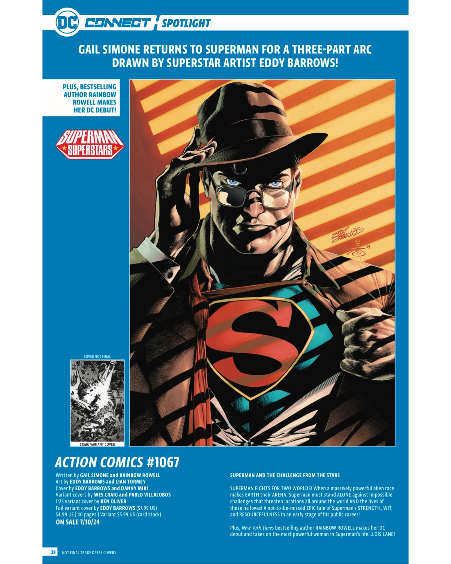 DC Connect #48 with DC Comics’ July 2024 solicitations: Action Comics.