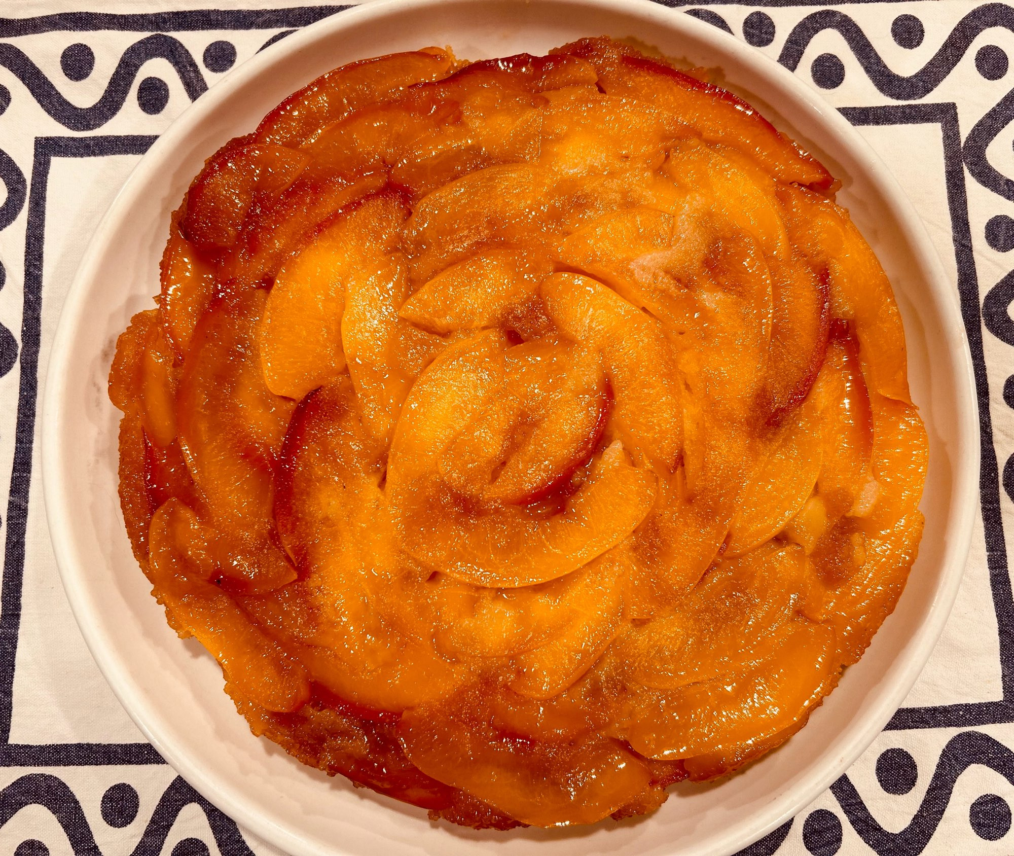 a delicious peach upside down cake