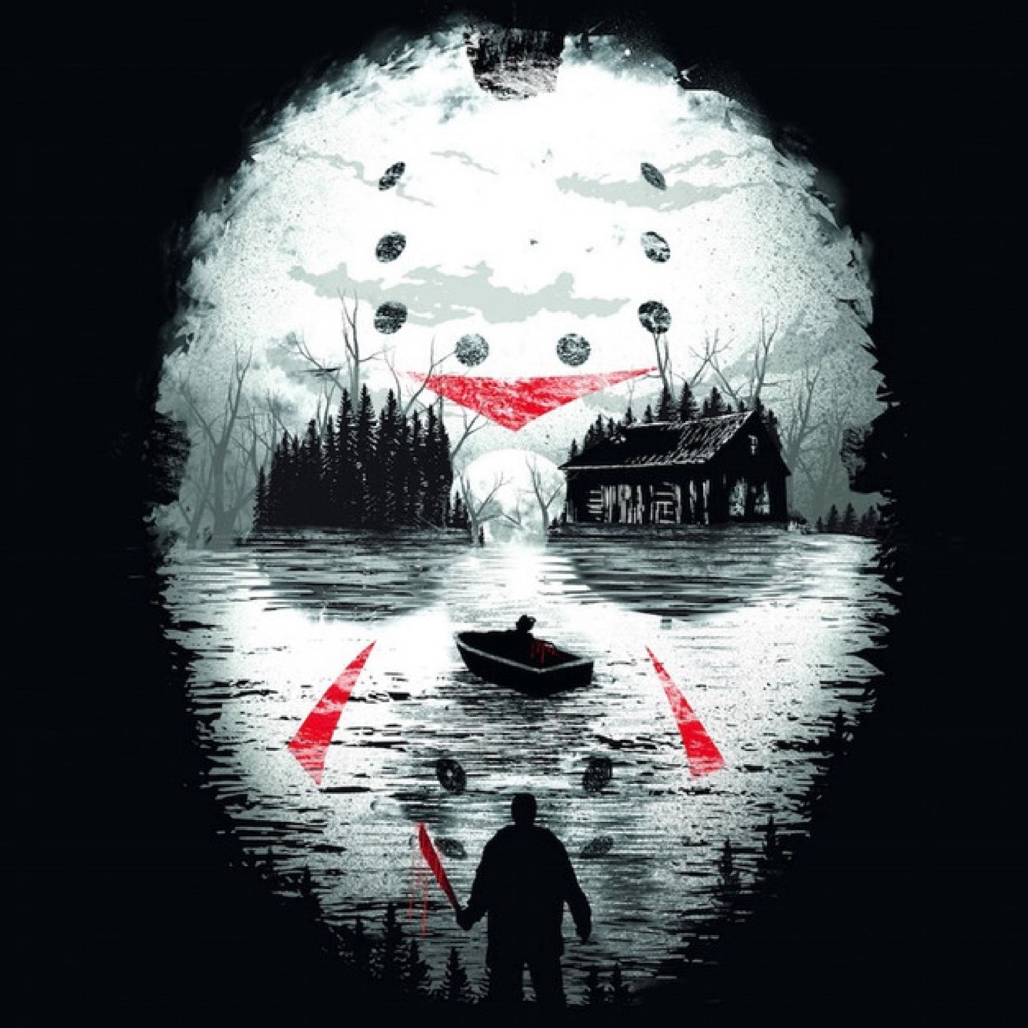 Friday the 13th artwork found at https://www.redbubble.com/i/poster/jason-voorhees-horror-by-simaanarcelap/129162557.LVTDI