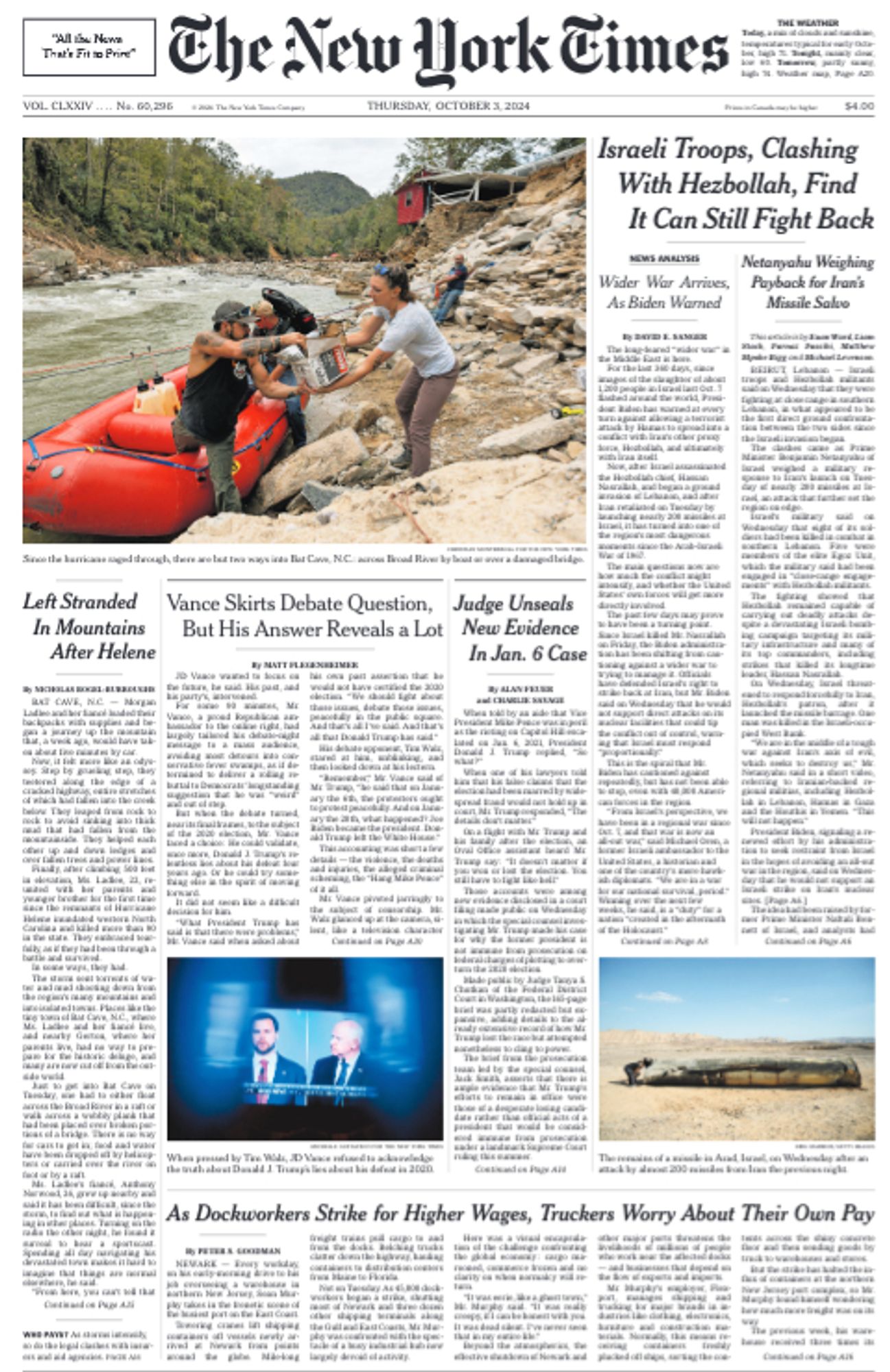 screen shots of nytimes front page today and with the hillary laptop story