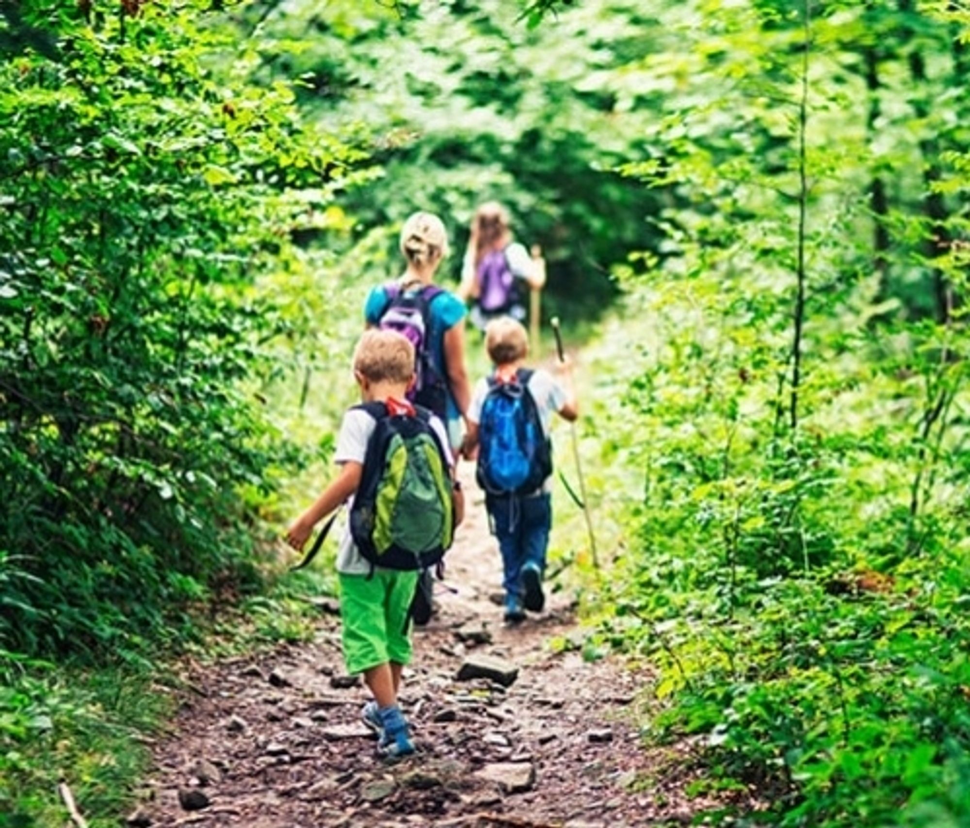 A family out on a country walk.