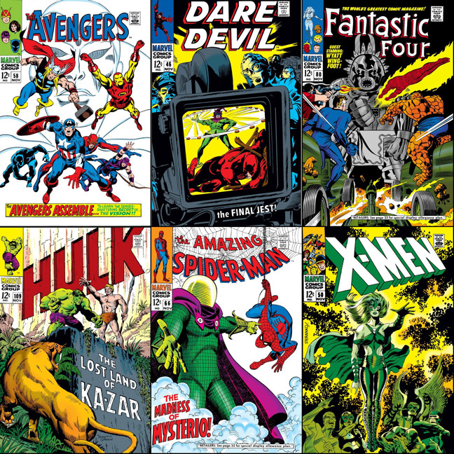 Marvel Comics that were on sale with cover dates of November 1968.