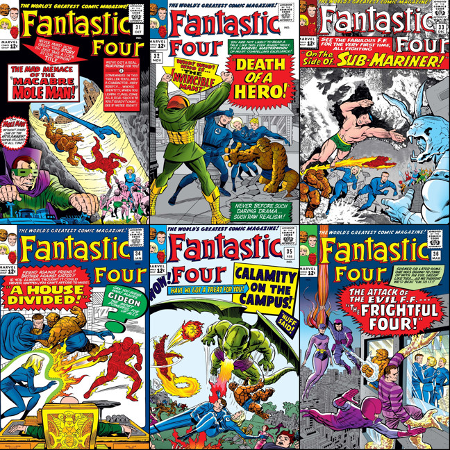 Fantastic Four #31-36 cover dated October 1964-March 1965.