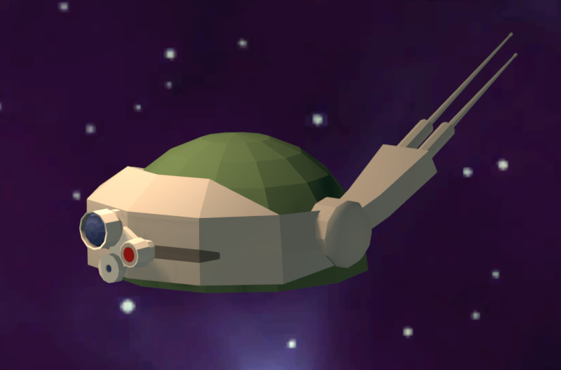 Low-poly 3d model of a VOTOMS mecha head.