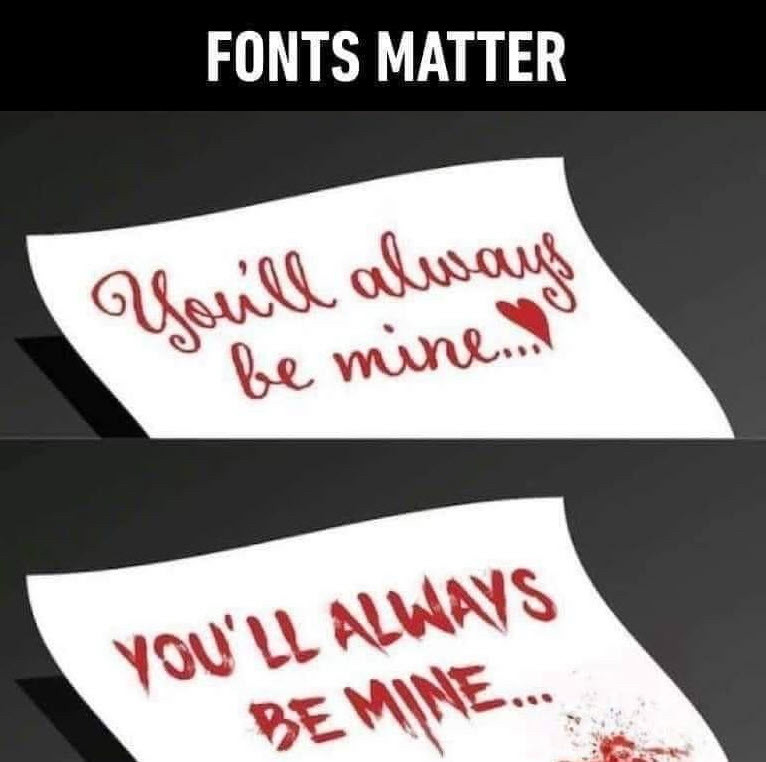 “You’ll Always Be Mine” in two different fonts.