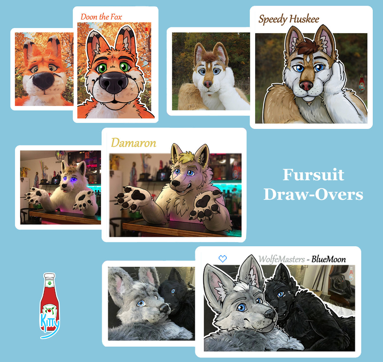 Fursuit Draw-over examples