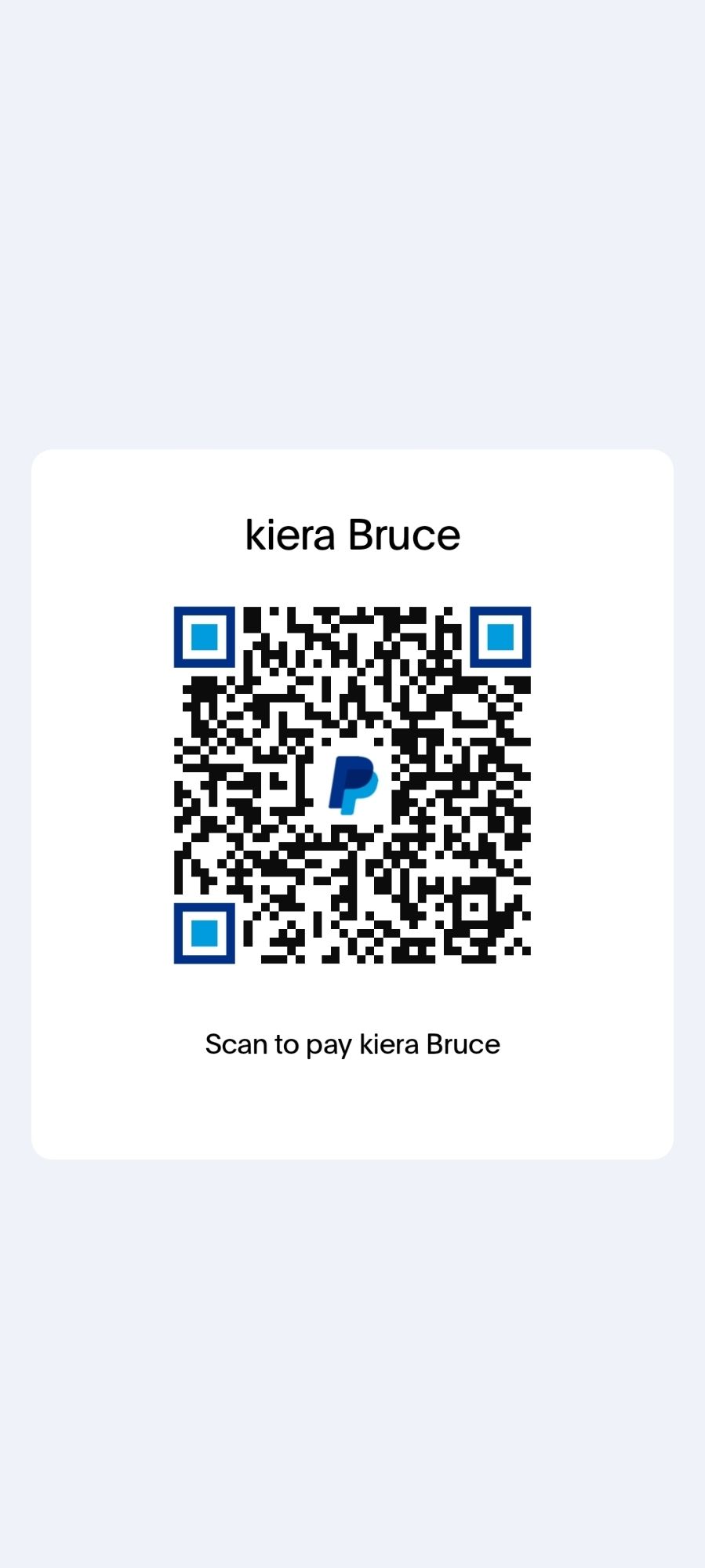 The qr code for my PayPal.