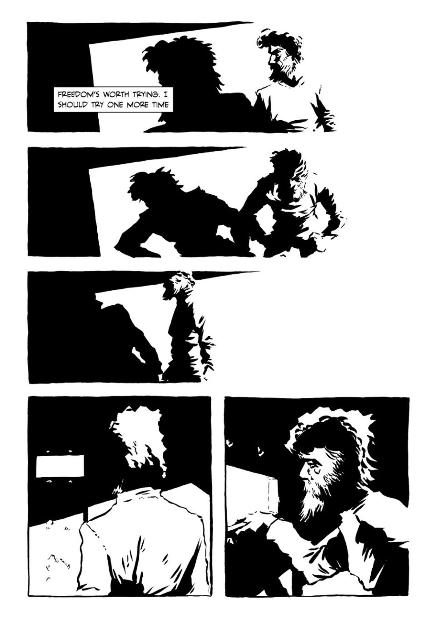 "freedoms worth trying. I should try one more time" A comic page