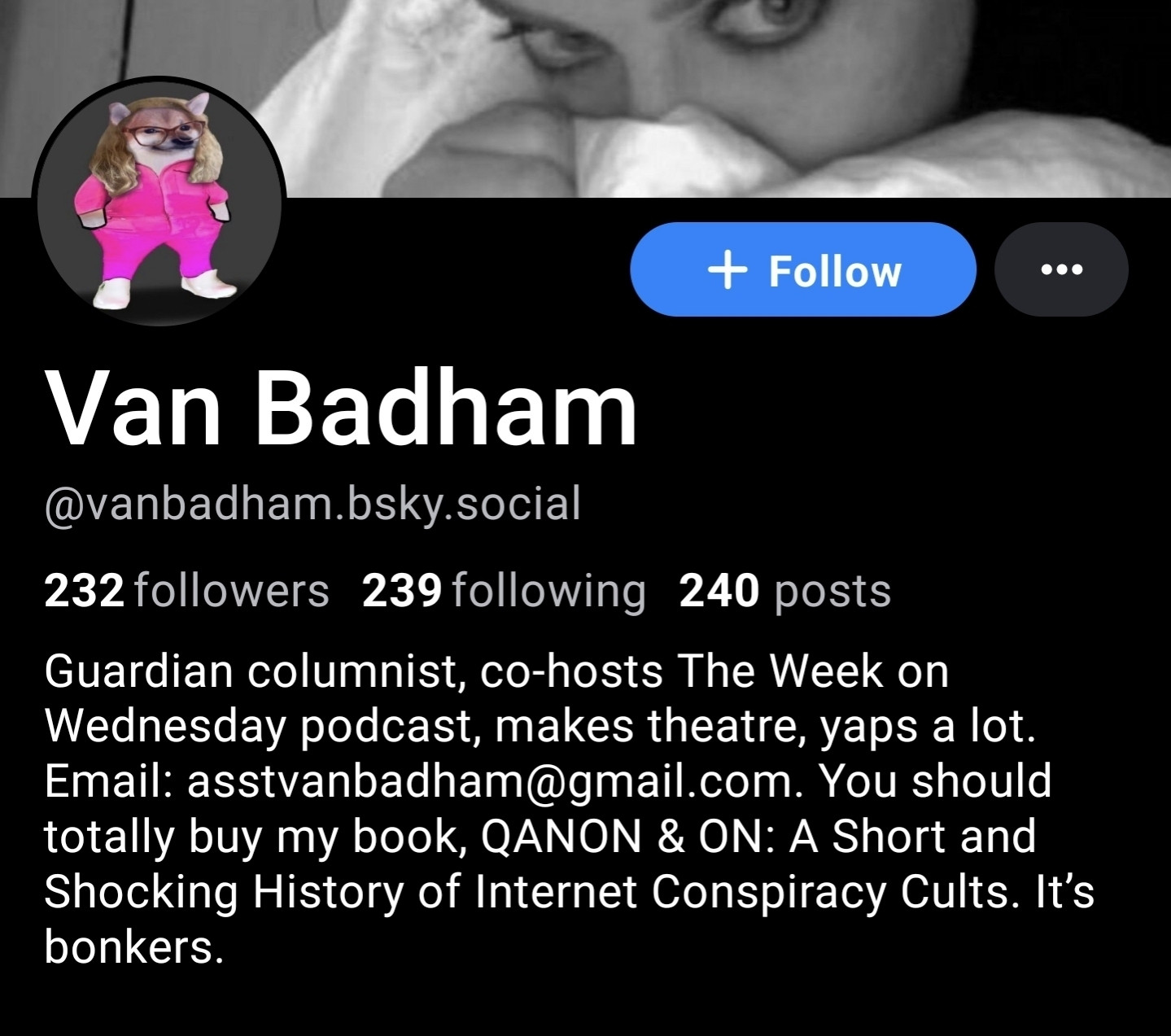 bluesky account screenshot of Van Badham