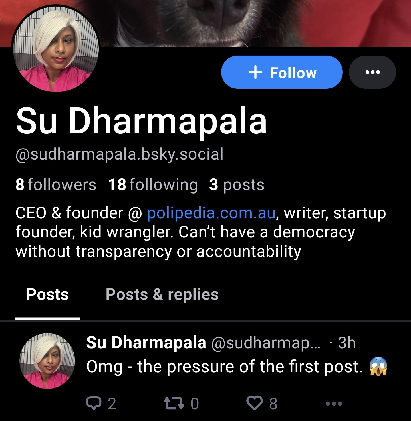 bluesky account screenshot of Su Dharmapala