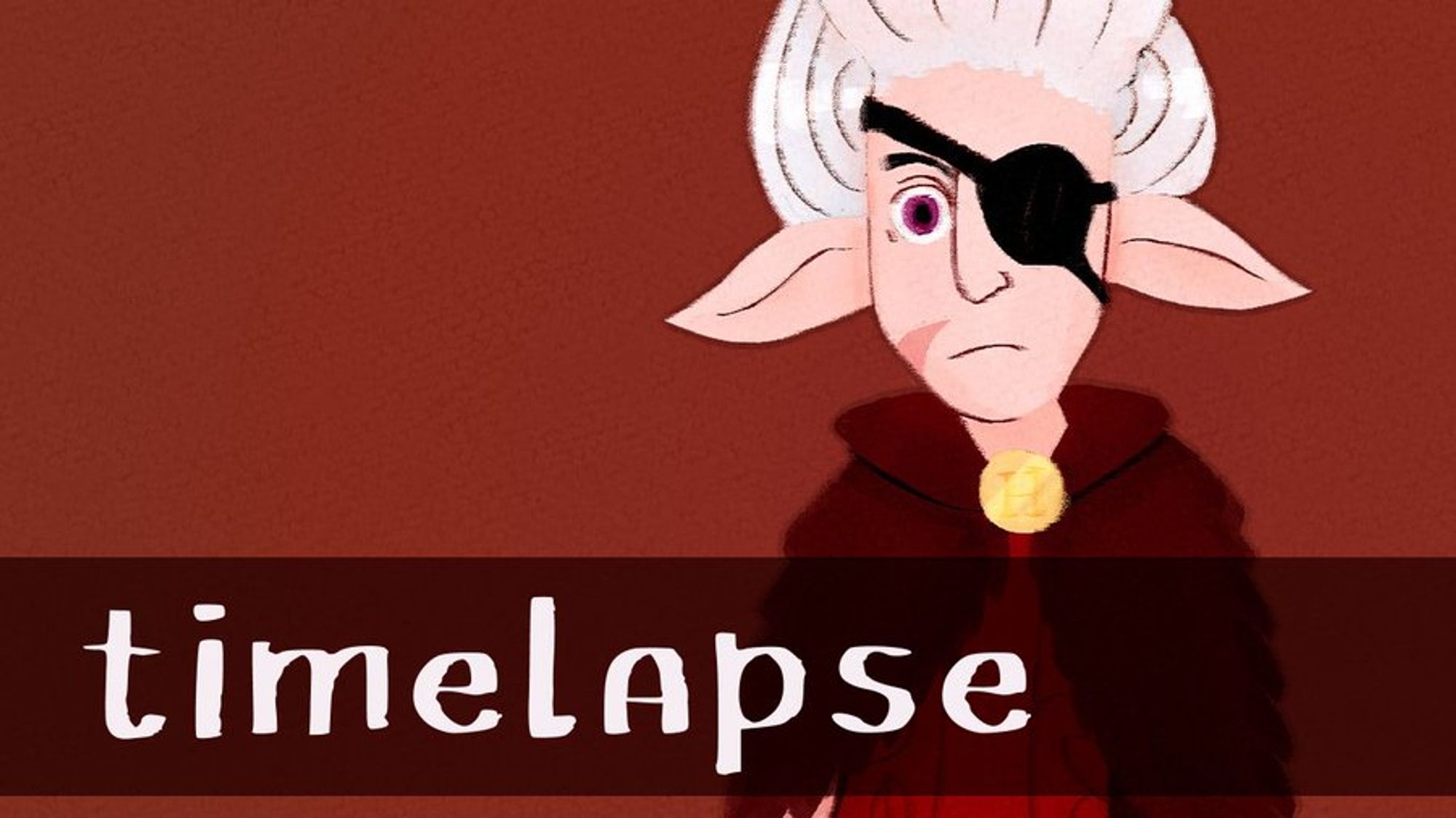 A cropped version of a digital drawing of Hunter from The Owl House with the word "timelapse" written on top.