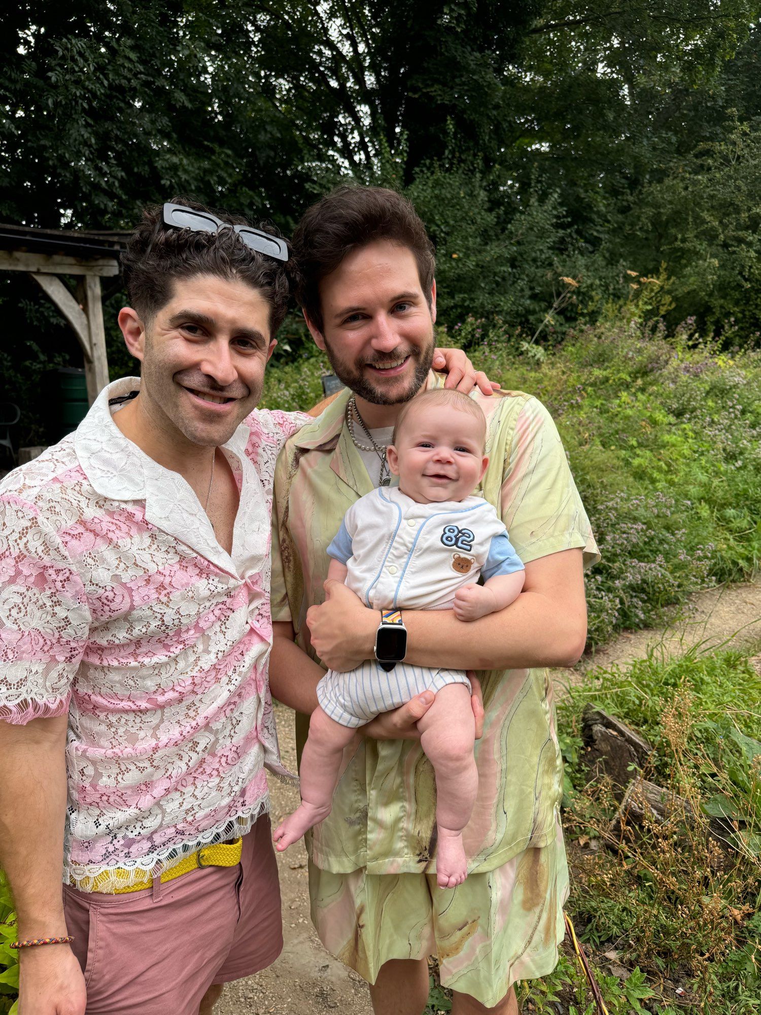 My husband Anthony and our son Macaulay in a park