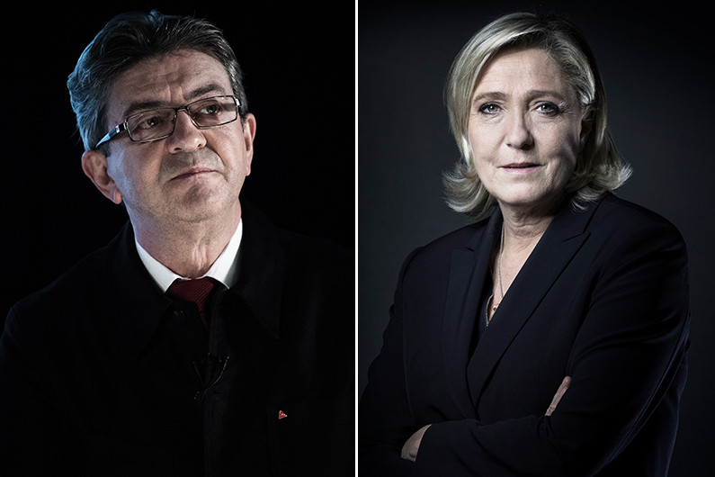 Jean-Luc Mélenchon et Marine Le Pen.