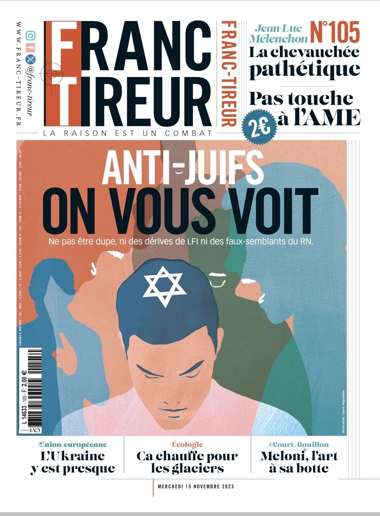 Une de l'hebdo Franc-Tireur n°105. "Anti-Juifs, On vous voit"