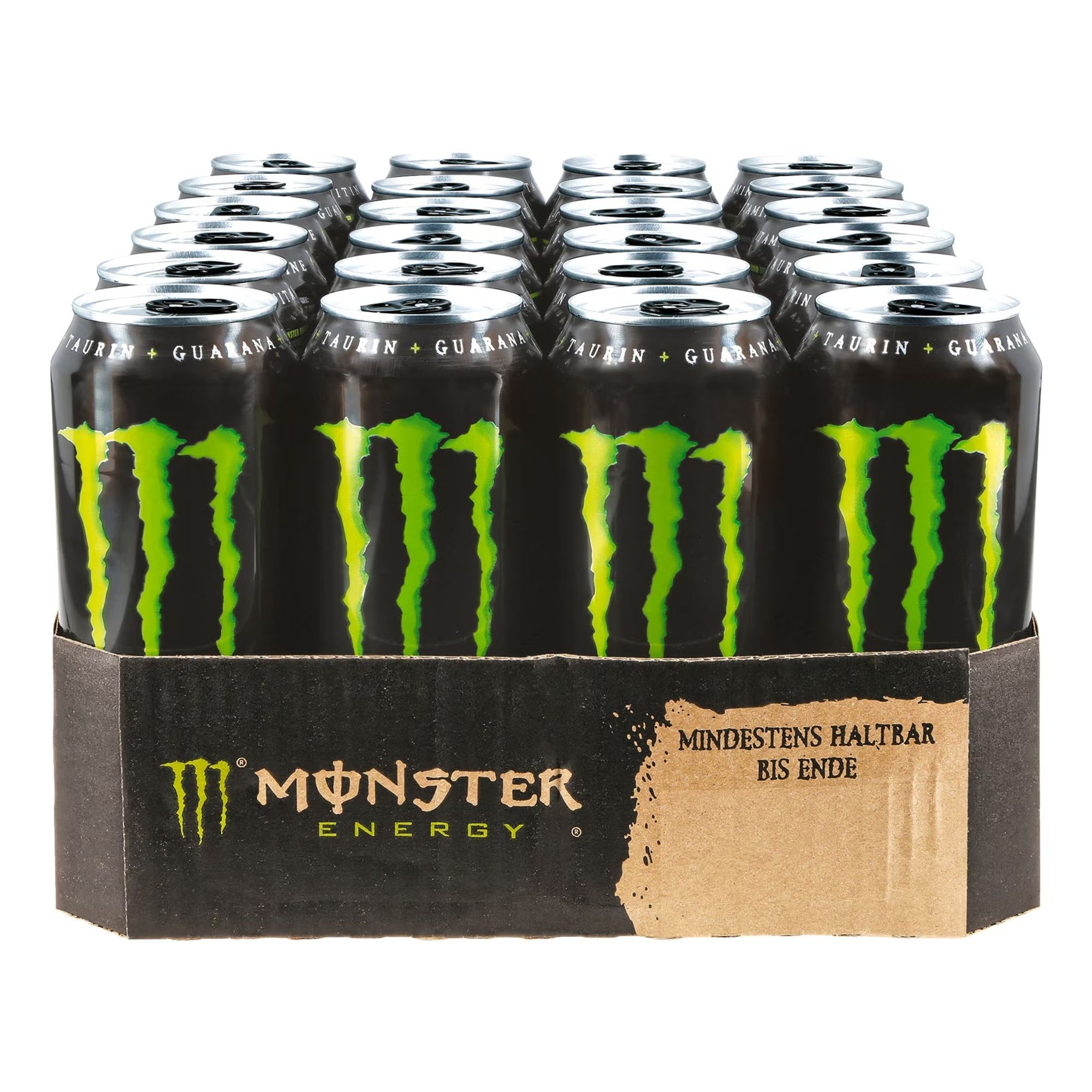 Eine Palette Monster Energie Drinks