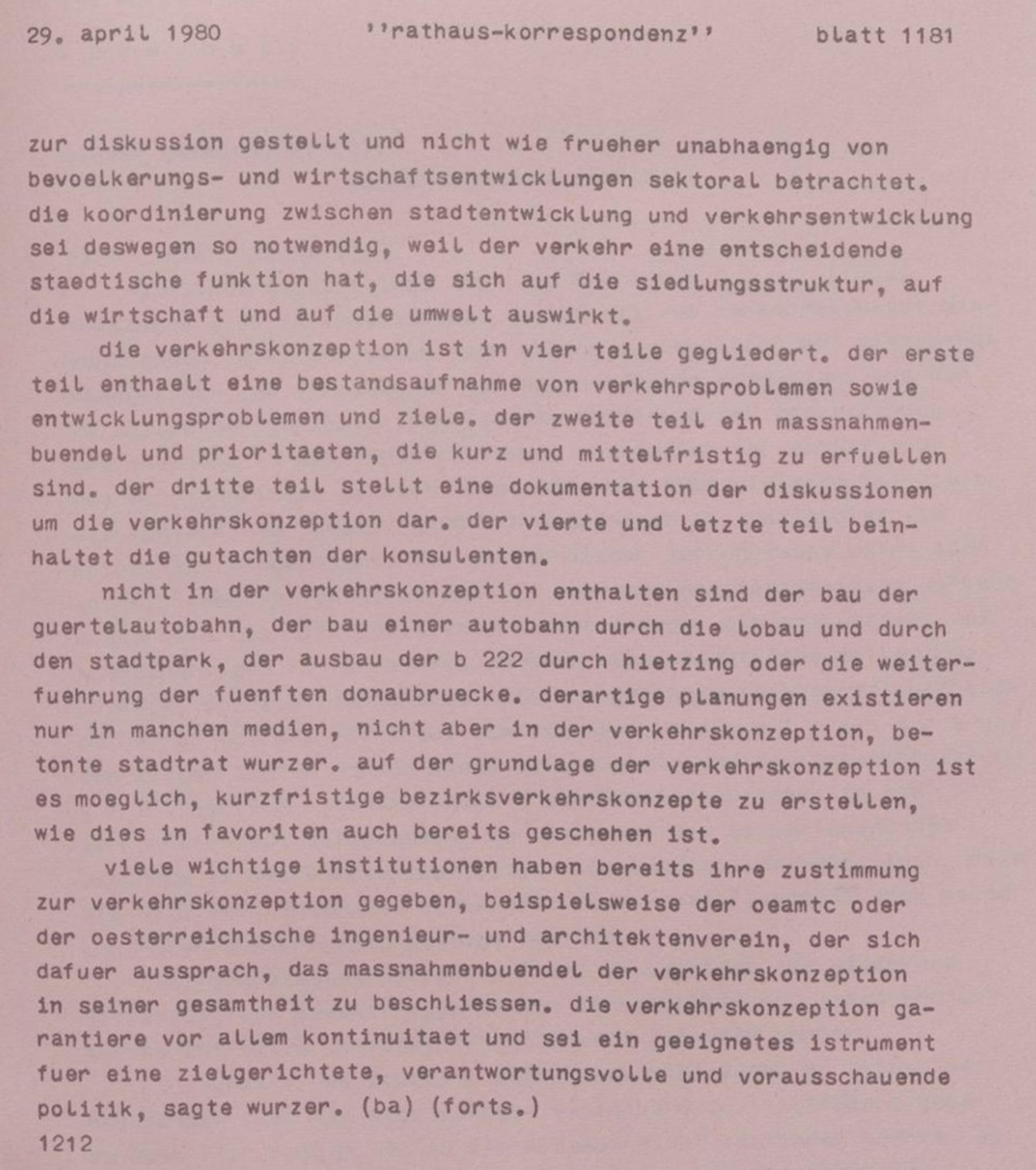 Rathauskorrespondenz vom 29.4.1980
Quelle: Rathaus-Korrespondenz : PID ; rk-aktuell / Stadt Wien
https://digital.wienbibliothek.at/wbrobv/periodical/titleinfo/3019919