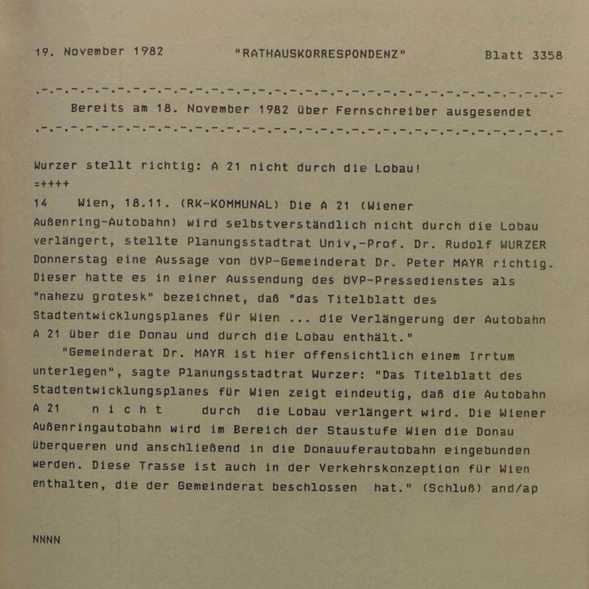 Rathauskorrespondenz vom 19.11.1982
Quelle: Rathaus-Korrespondenz : PID ; rk-aktuell / Stadt Wien
https://digital.wienbibliothek.at/wbrobv/periodical/titleinfo/3019919