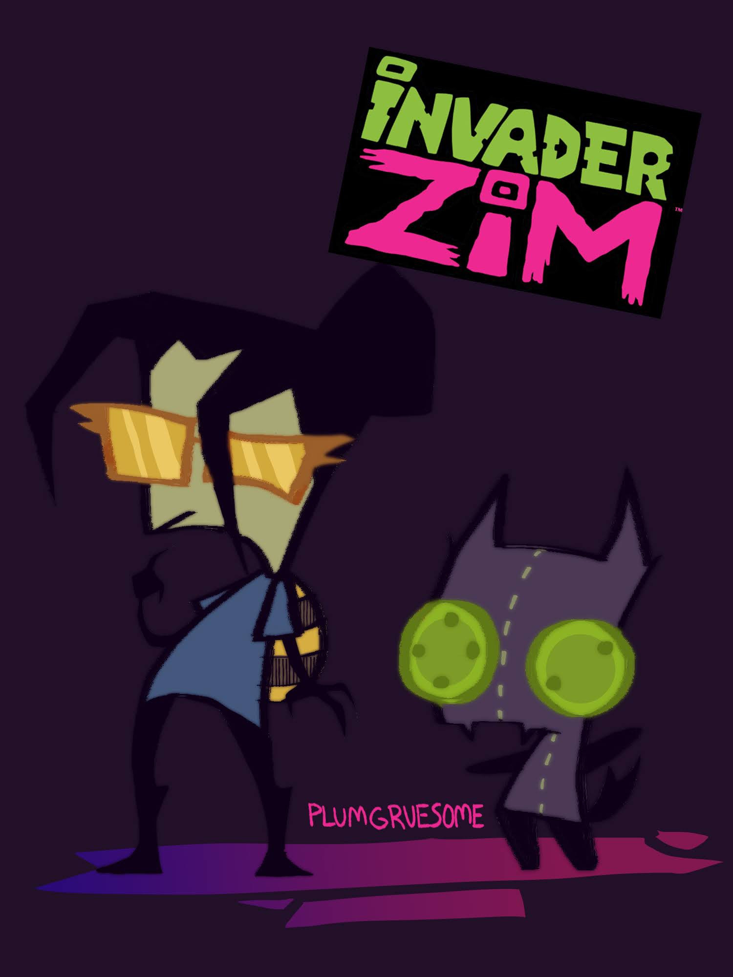 angela as an irken and me as a zir/gir in a cat disguise. invader zim.