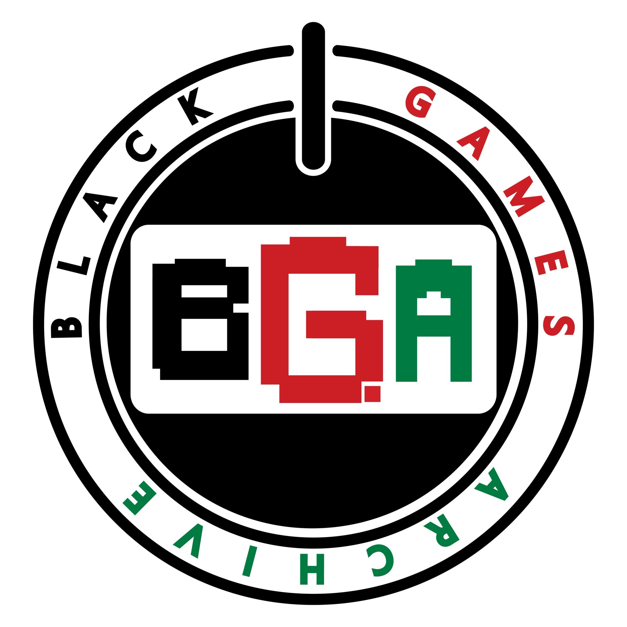 Circular BGA logo with the words Black Games Archive in the outer circle.