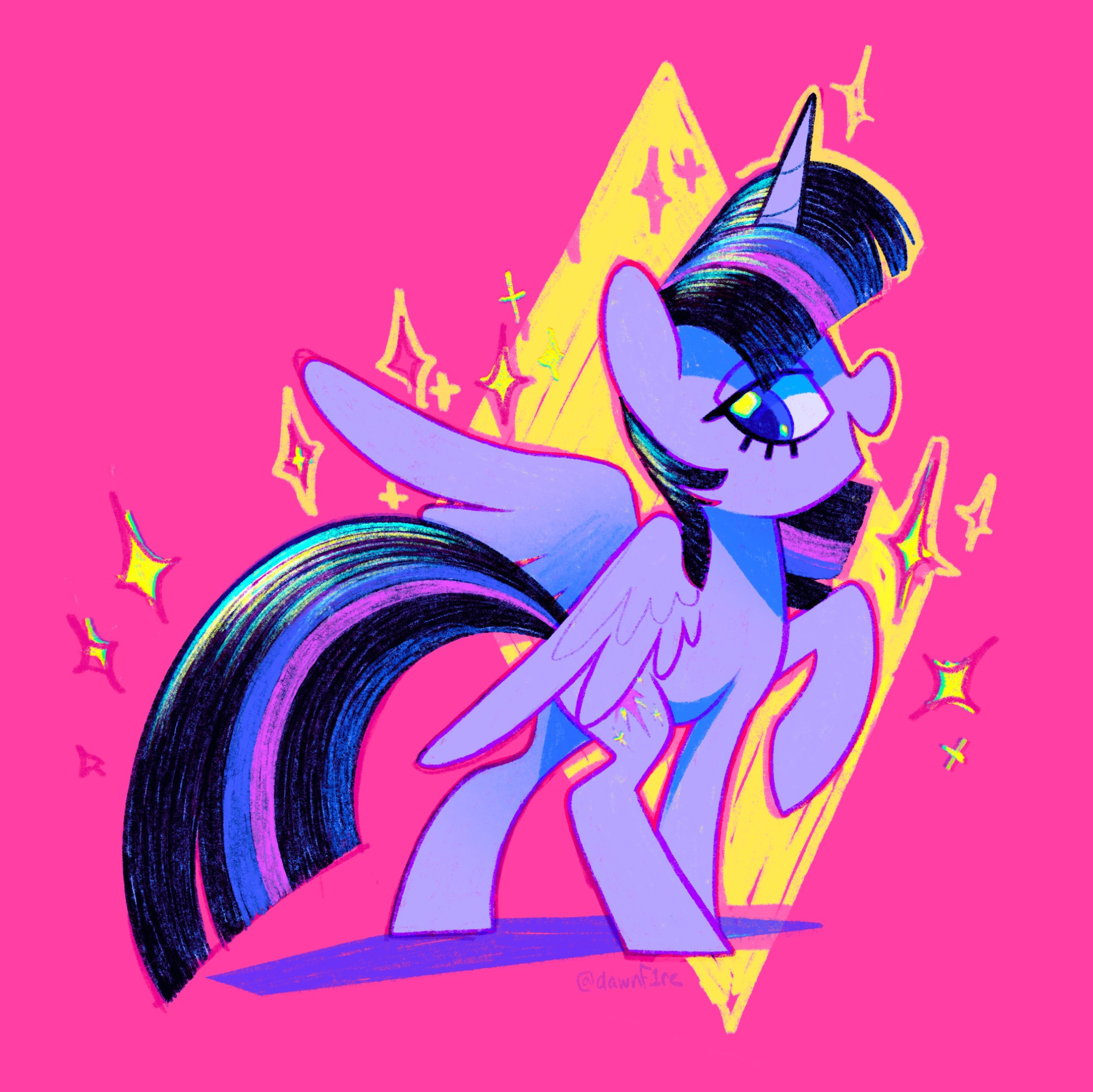 digital illustration of Twilight Sparkle using bright saturated colors